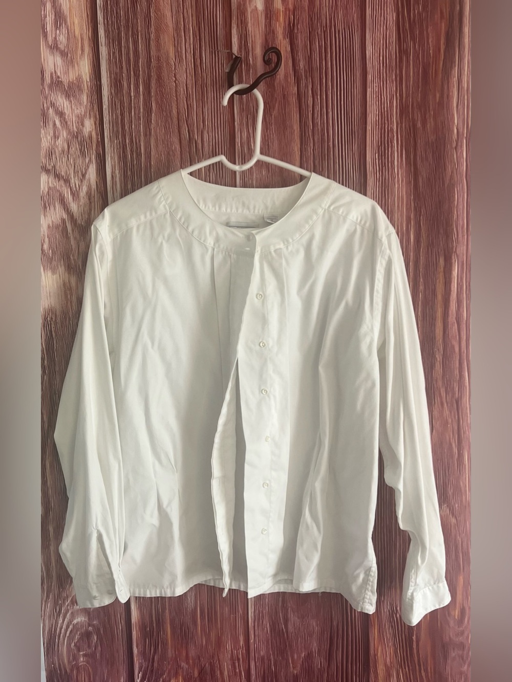 Lands End Classic White Button-Up Blouse